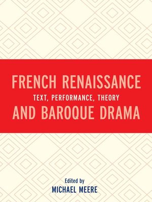cover image of French Renaissance and Baroque Drama